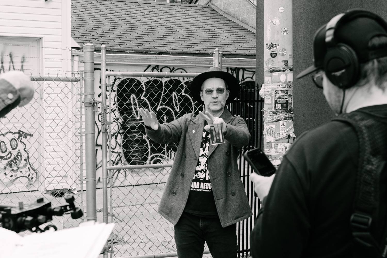 David Conroy on the set of The Lost Tape